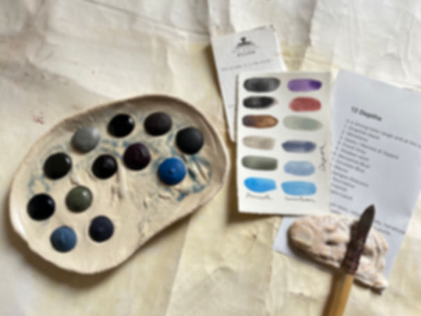 12 Depths / Stoneware palette filled