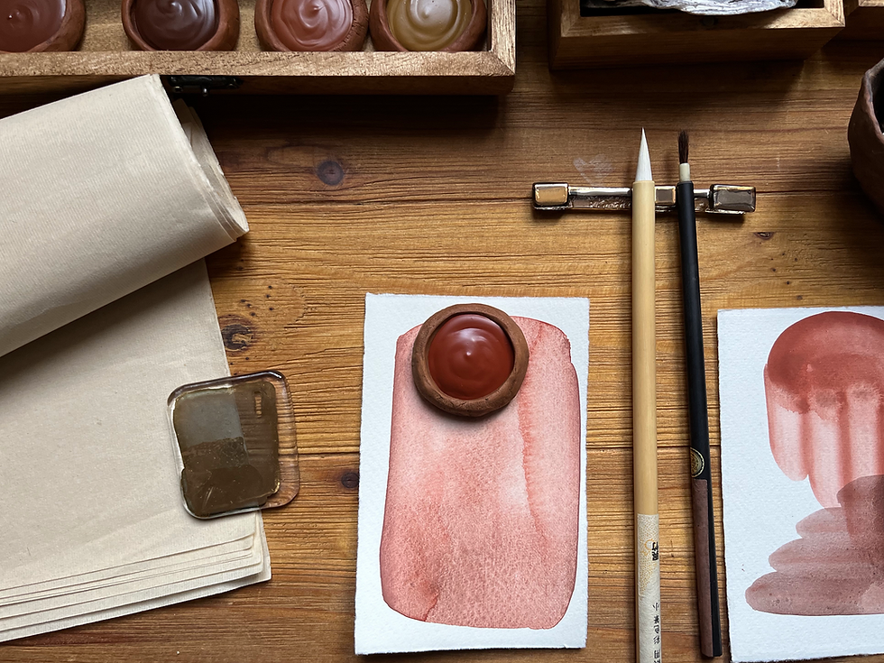 Thumbnail: 5 Volcanic pigments 15g (0.5 oz) +5 large brush plates