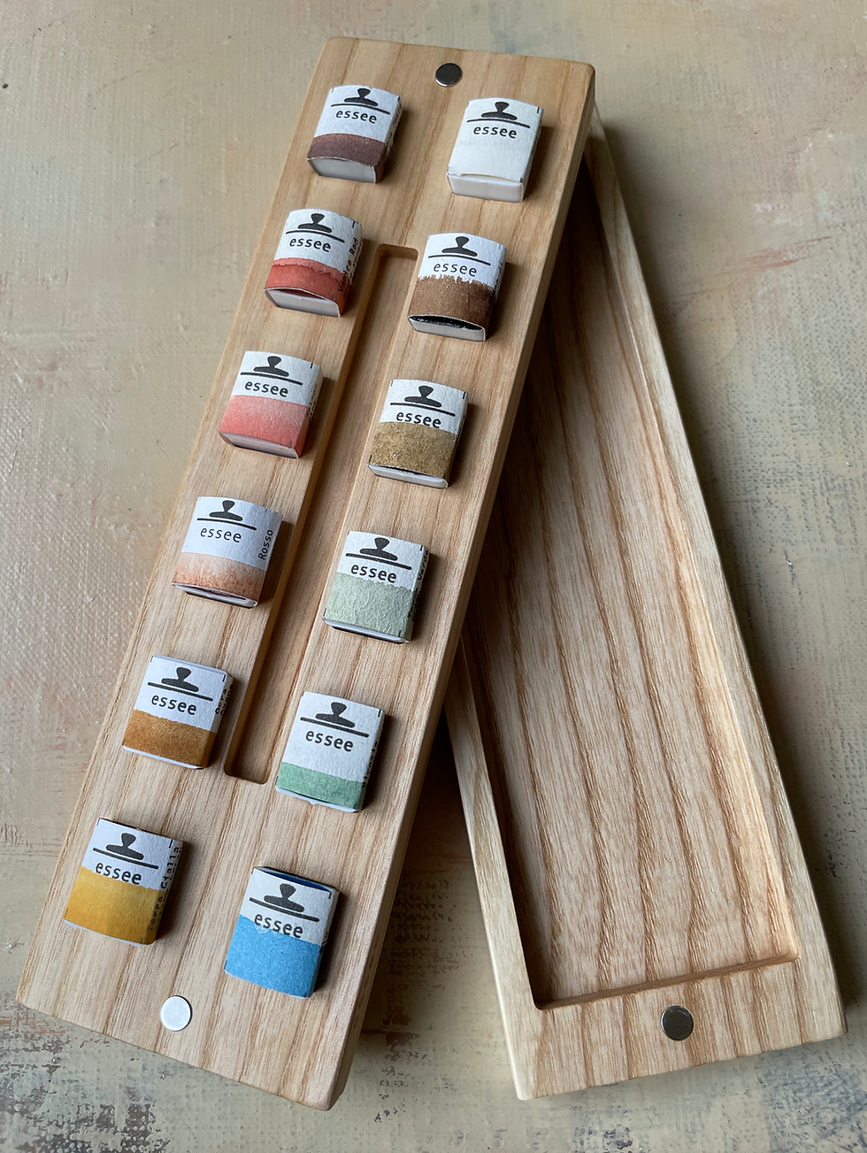 Thumbnail: 12 Mediterranean Earth, Blond Ash wood palette.