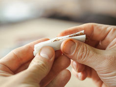 rolling a cigarette