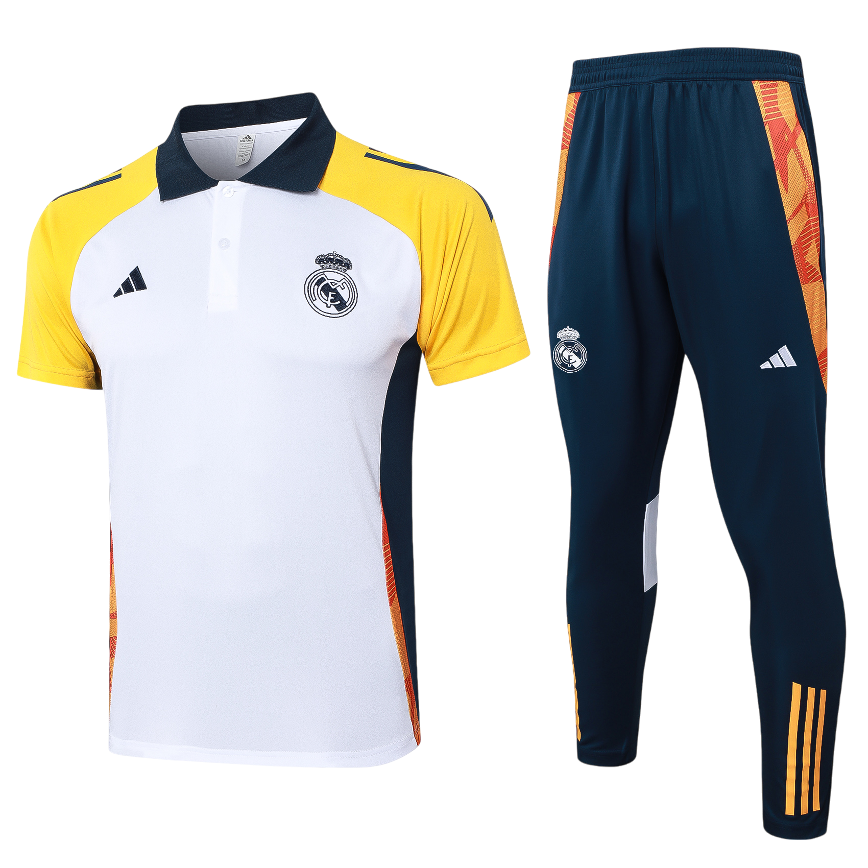 REAL MADRID WHITE AND YELLOW POLO SUIT