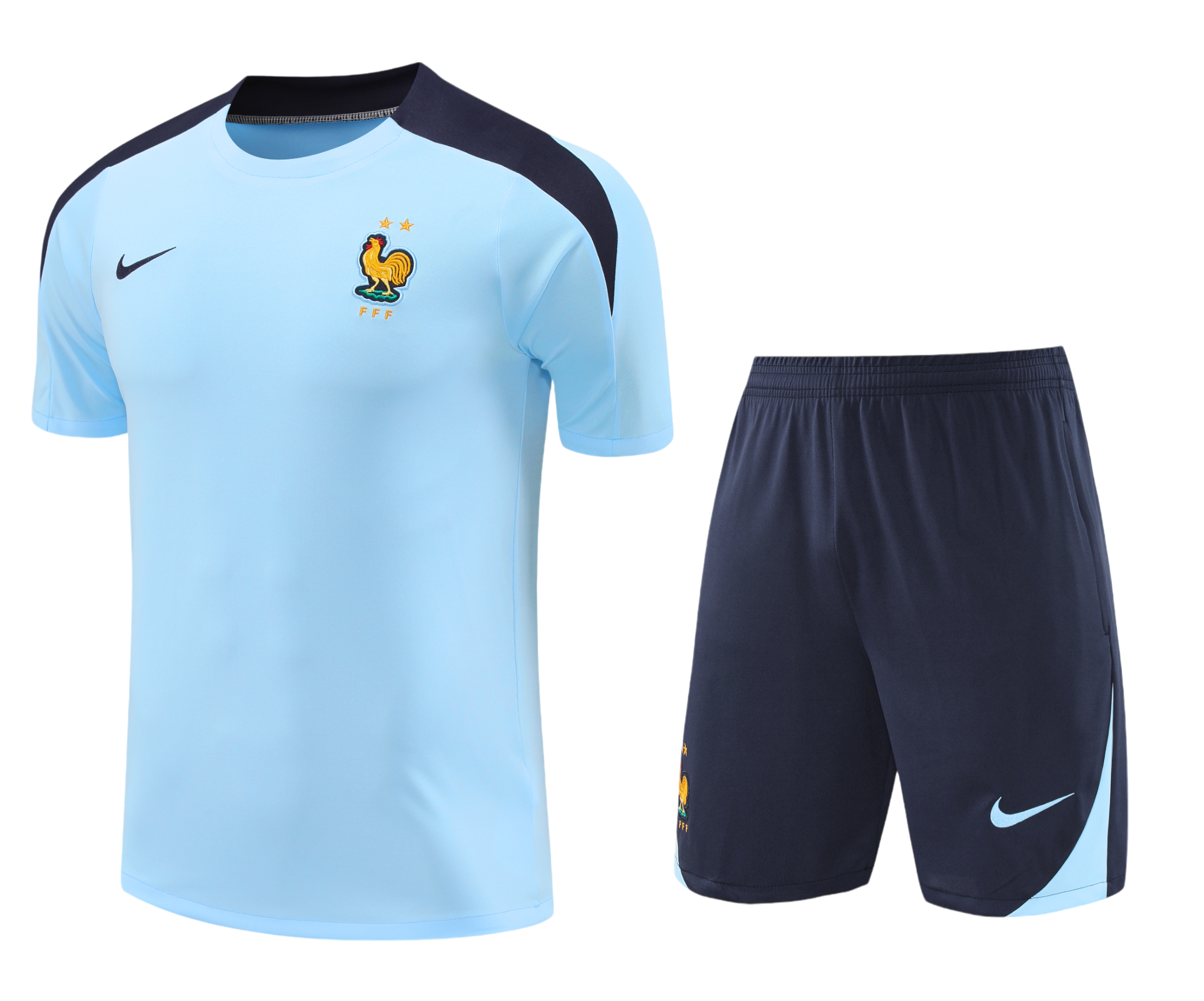 FRANCE BLUE AND NAVY SHORT SLEEVE TRAINING SUIT