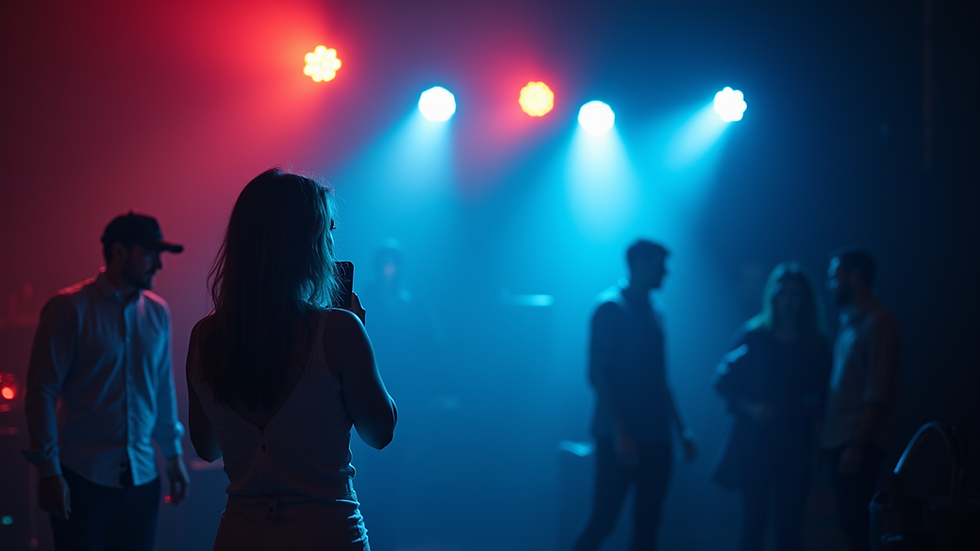 Close-up view of professional party lighting equipment setup