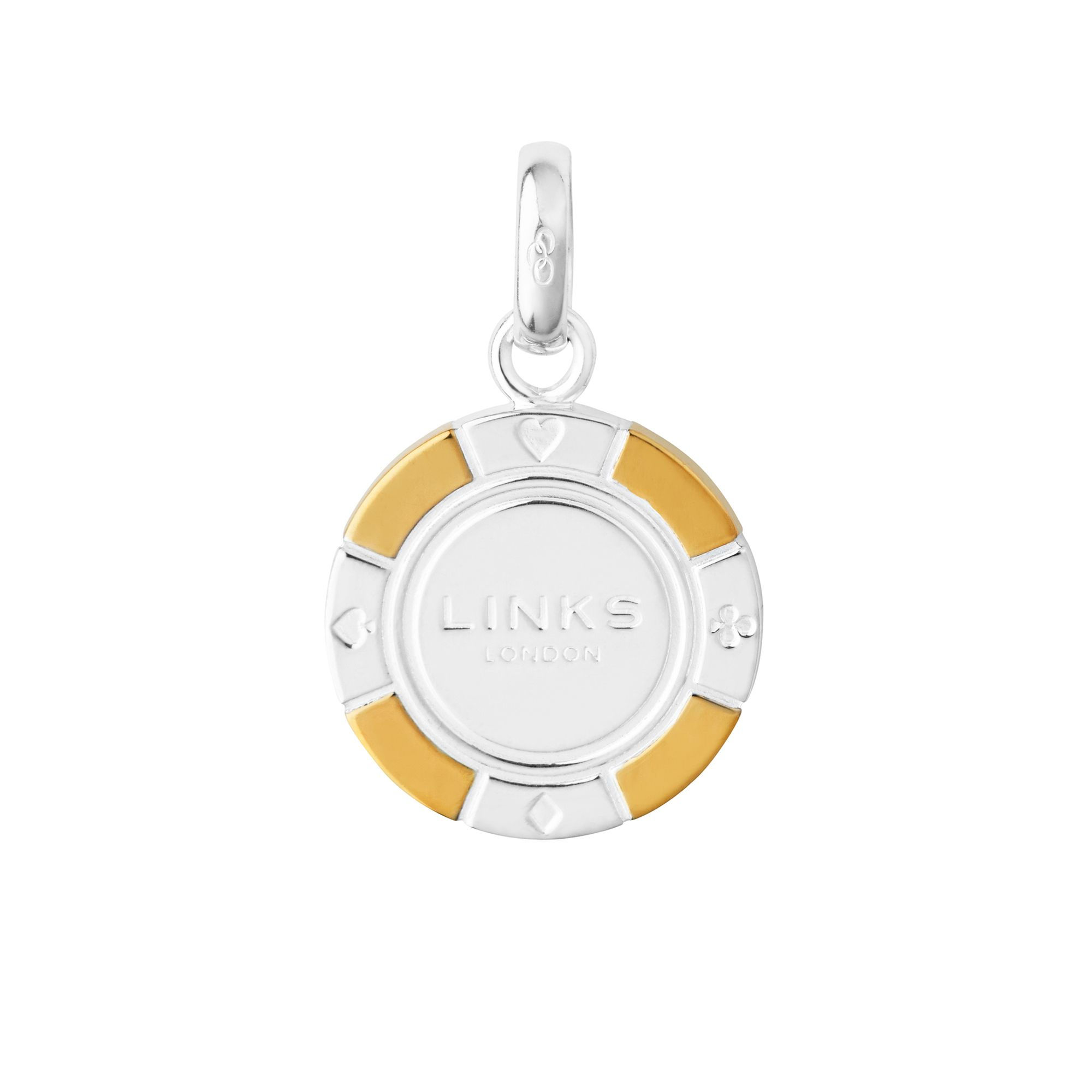 Links of London Sterling Silver & 18kt Yellow Gold Vermeil Poker Chip Charm