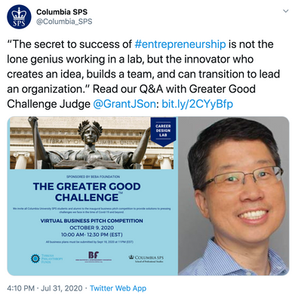Grant Son Joins Greater Good Challenge as Judge