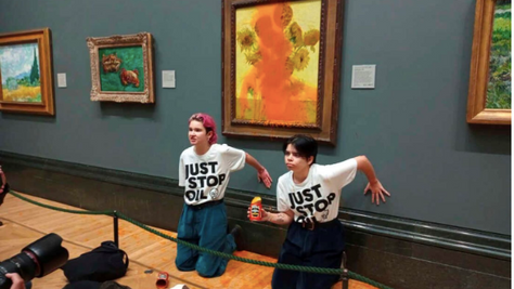 “Van Gogh vandalism causes worldwide oil carbon footprint to drop by almost 35%”