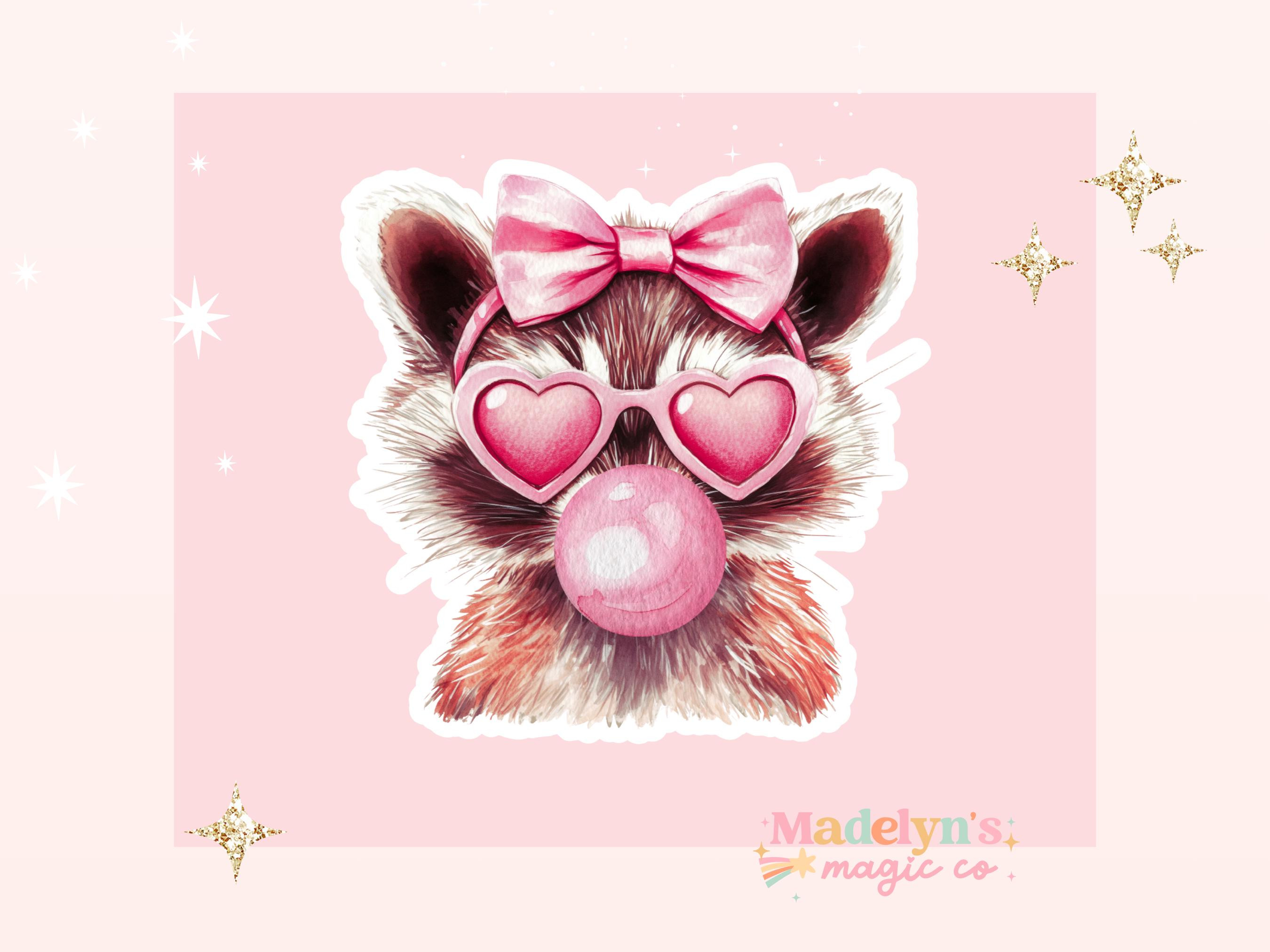 Valentine Racoon sticker ~ Funny Sticker ~ Laptop Sticker ~ Water Bottle Sticker