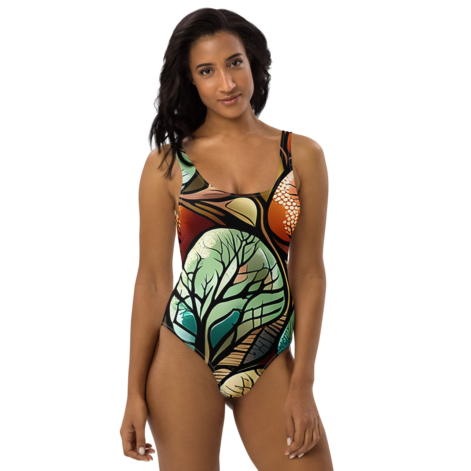 Terra Harmony One-Piece Swimsuit - Nature's Embrace Collection
