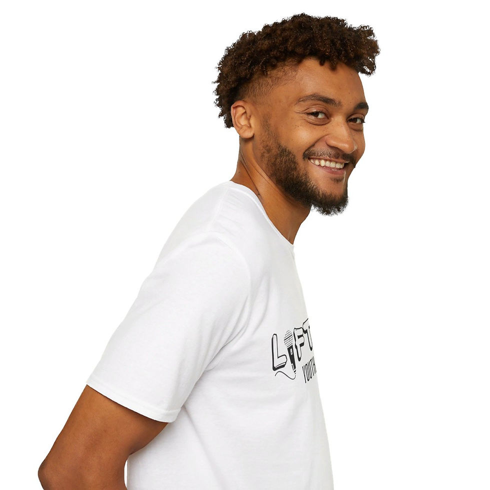 Miniatura: Unisex Softstyle T-Shirt - White | Lifted! Original Logo with Affirmation 