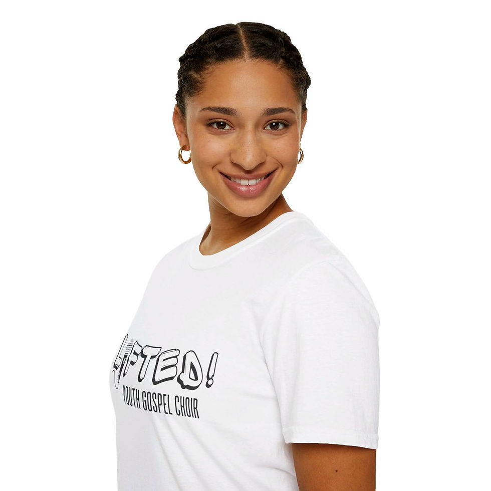 Miniatura: Unisex Softstyle T-Shirt - White | Lifted! Original Logo with Affirmation 