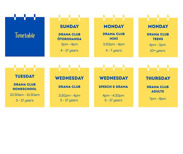 drama club timetable