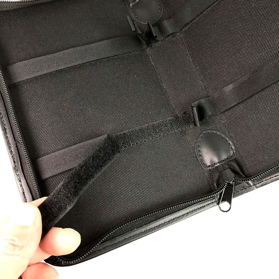 Miniature : TROUSSE à OUTILS Japonaise vide 25 x 16 cm Cuir noir KIKUWA