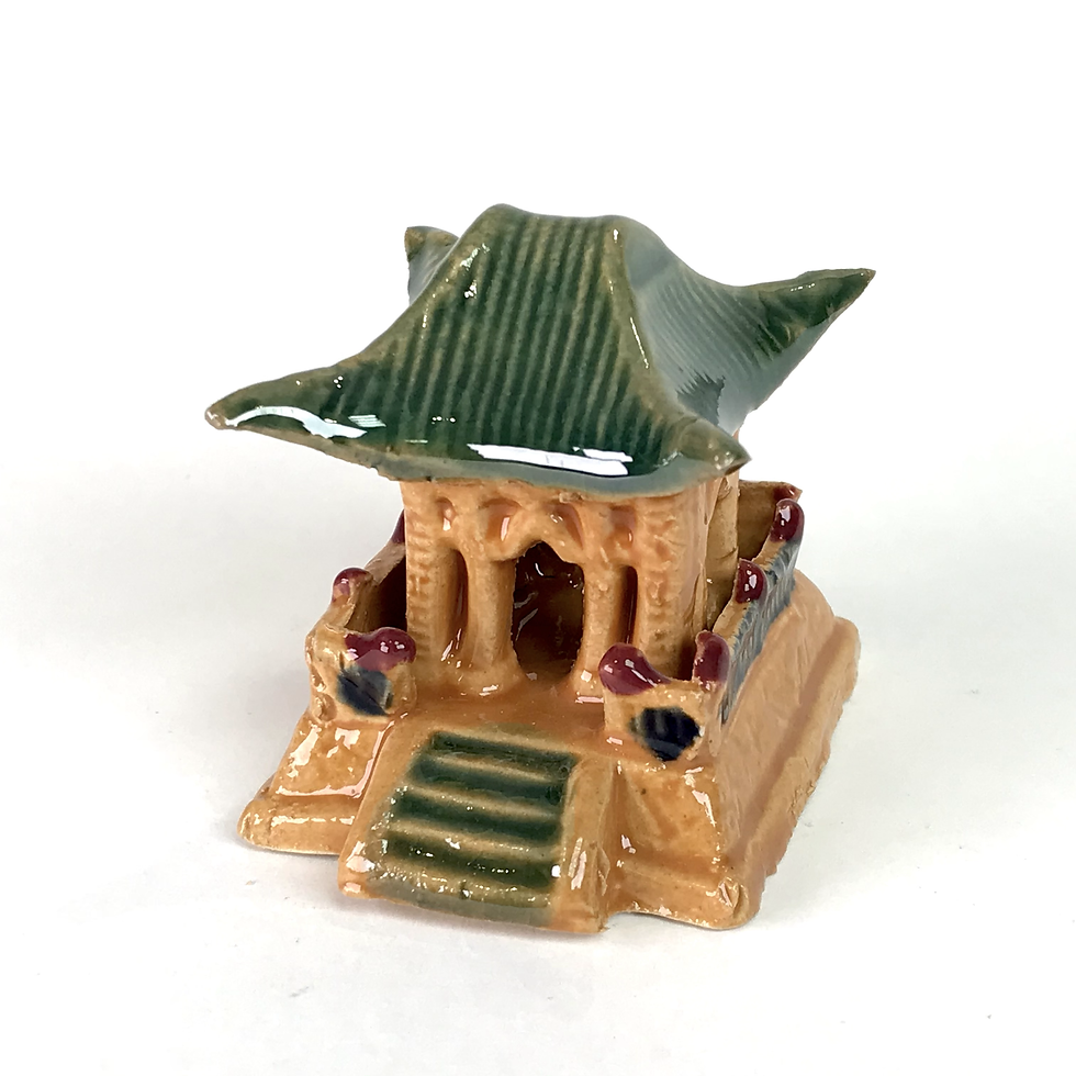 Miniature : TEMPLE Vert de 5 cm de hauteur Terre cuite   F37