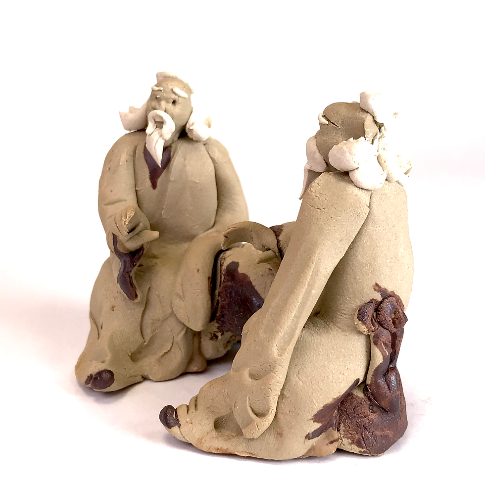 DUO Jeu de Go 7 cm de hauteur 9 cm de largeur FIGURINE en terre cuite