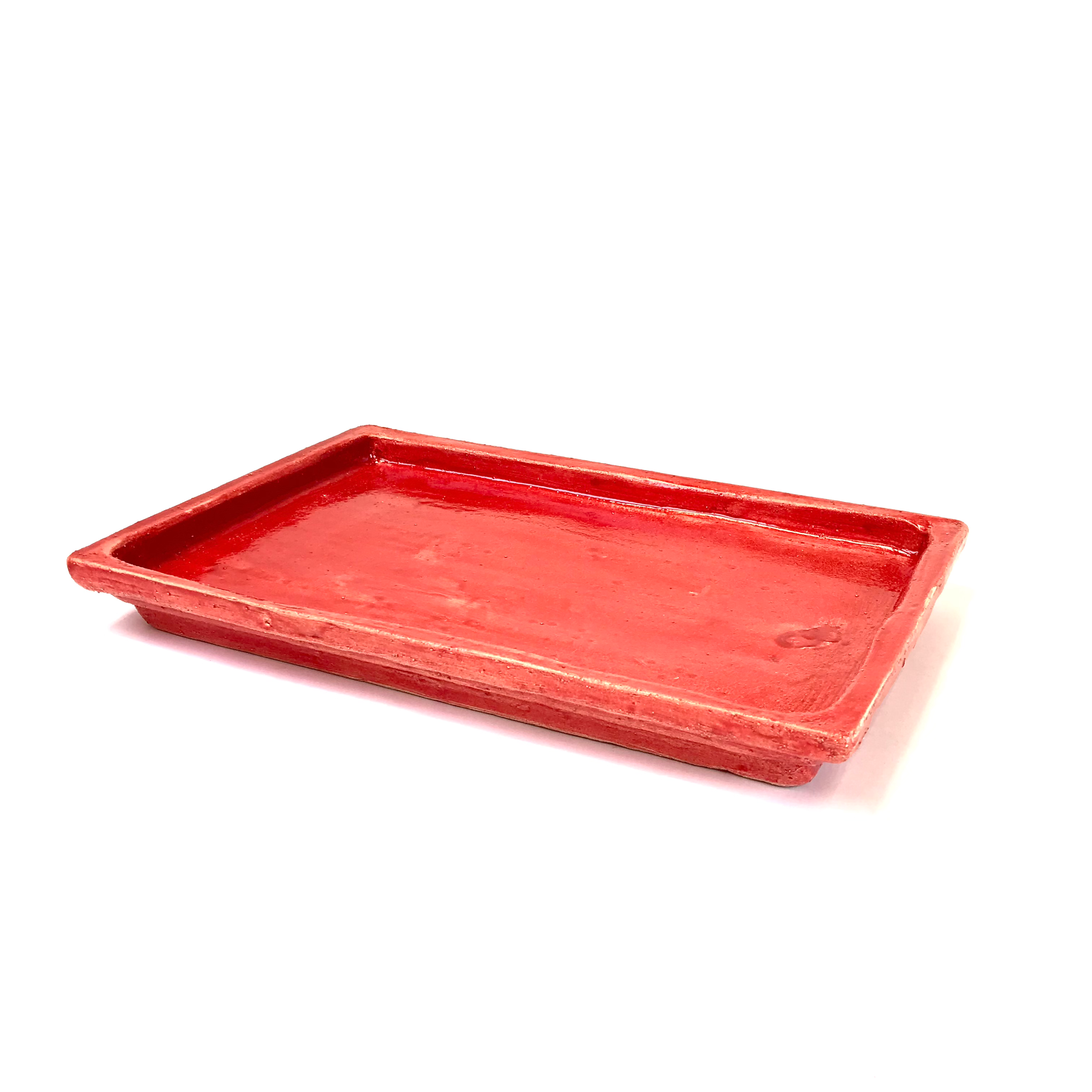 26 x 18 x 3 cm Soucoupe Rouge Céramique artisanale IKIGAI