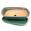Miniature : 23 x 17 x 6 cm Verte Céramique artisanale unique Soucoupe incluse
