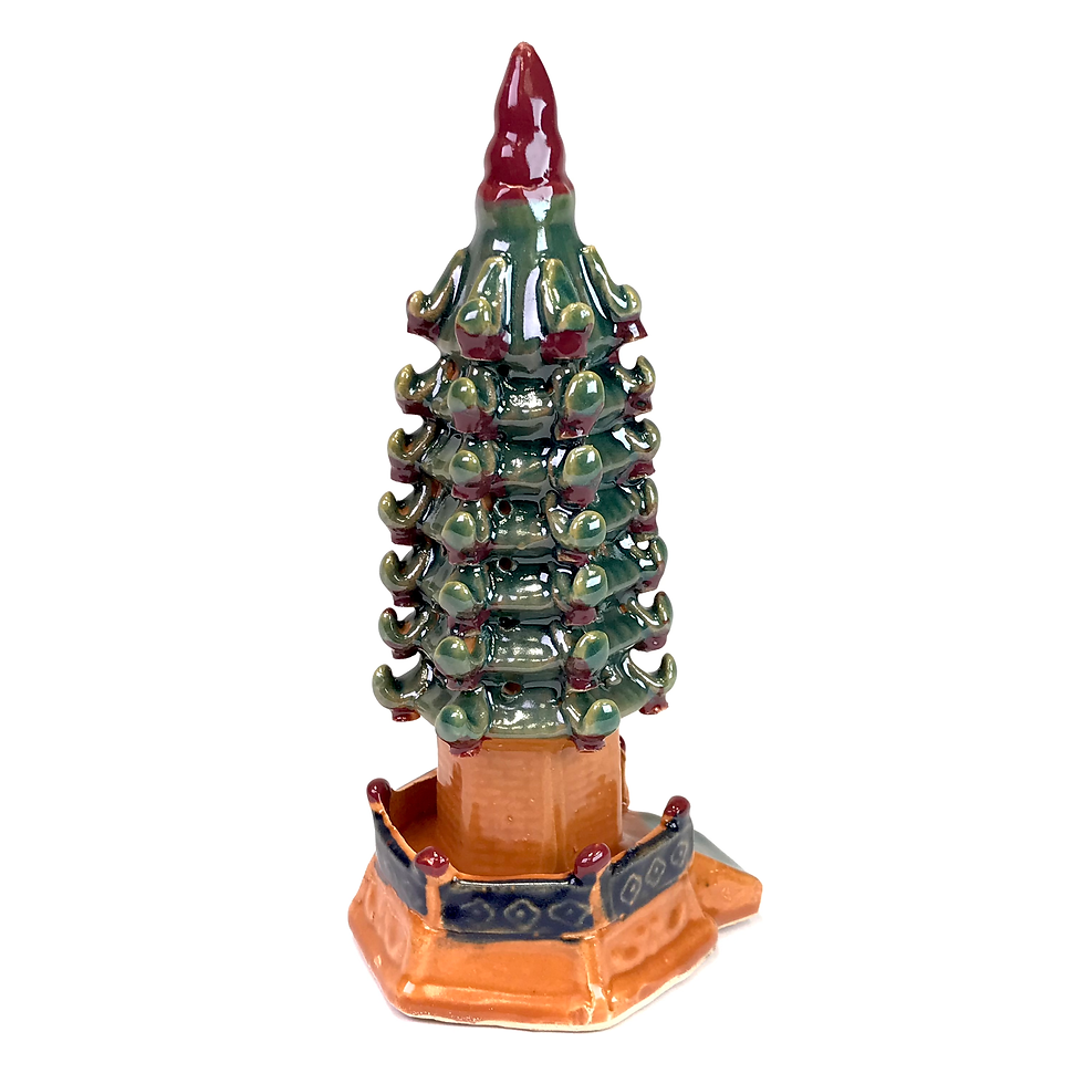 Miniature : Pagode verte de 17 cm de hauteur FIGURINE en terre cuite