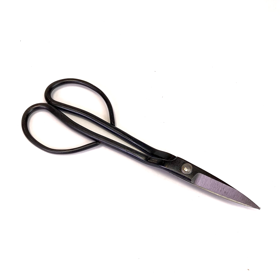 Miniature : CISEAUX LONG COURBÉ 185 mm SHINOGI  Acier Carbone KANESHIN  N°35H