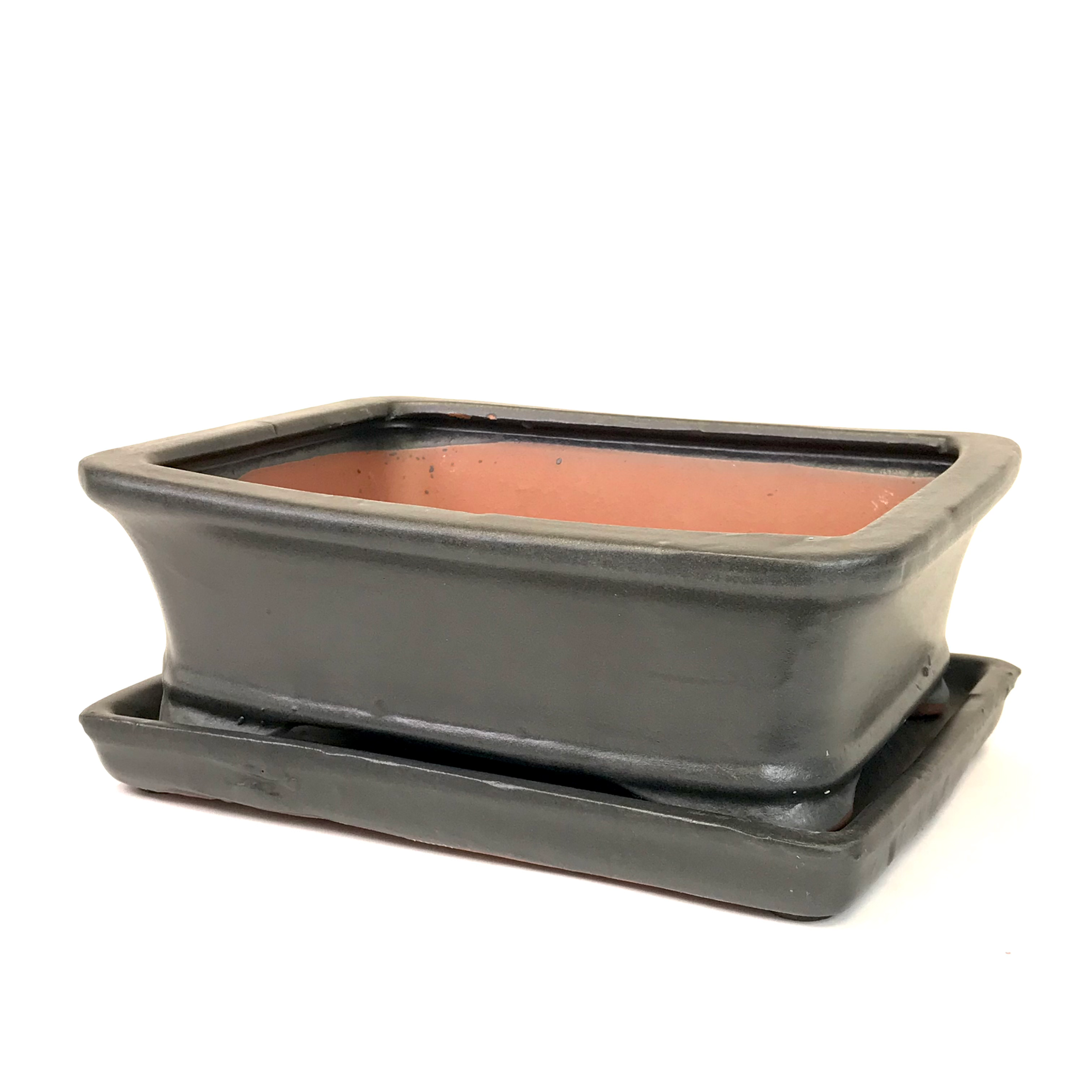 21 x 17 x 7 cm Noir mat inclus soucoupe