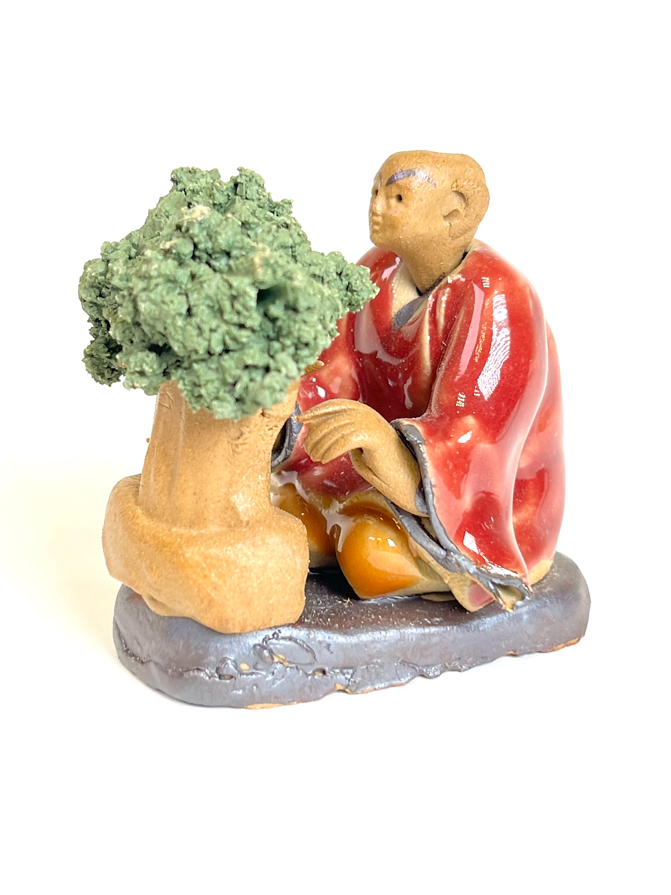 Bonsaika Rouge Tailleur de 5 cm de hauteur FIGURINE en terre cuite