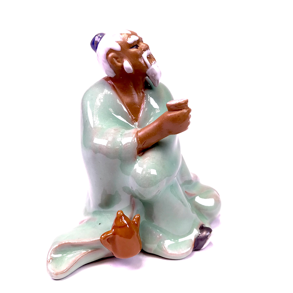 Miniature : Tea time vert de 10 cm de hauteur FIGURINE en terre cuite