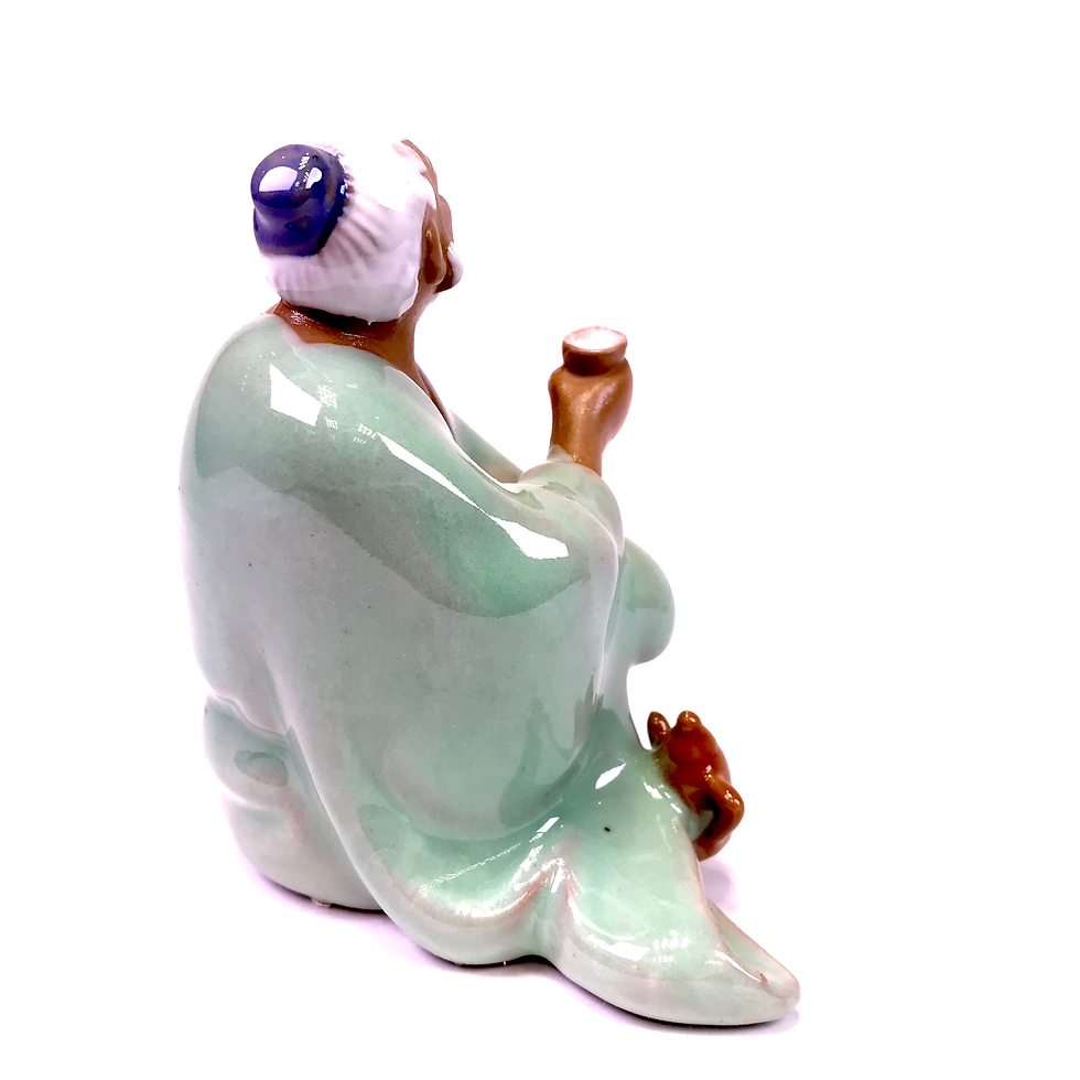 Miniature : Tea time vert de 10 cm de hauteur FIGURINE en terre cuite