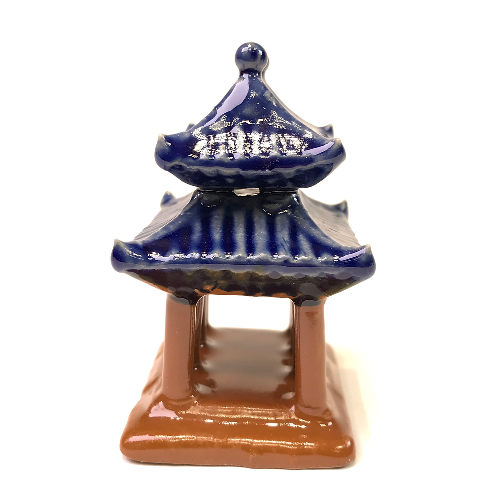 Miniature : Temple bleu de 7,5 cm de hauteur FIGURINE en terre cuite