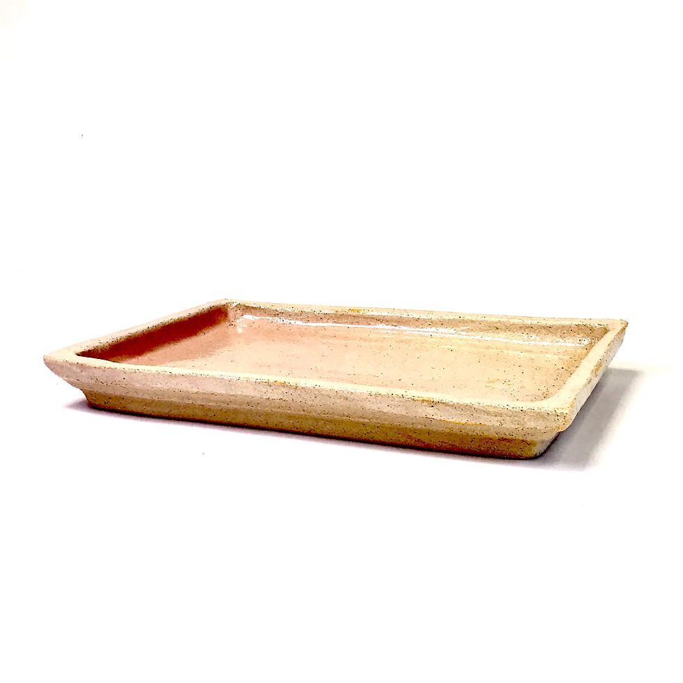 Miniature : 26 x 18 x 3 cm Soucoupe Rose  Céramique artisanale IKIGAI