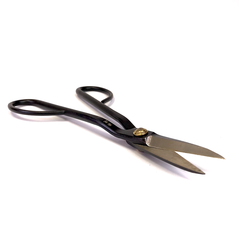 Miniature : CISEAUX LONG COURBÉ 200 mm SHINOGI  Acier Carbone KANESHIN  N°38E