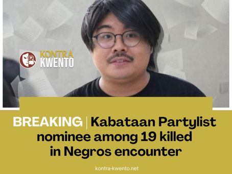 BREAKING | Kabataan Partylist nominee among 19 killed in Negros encounter