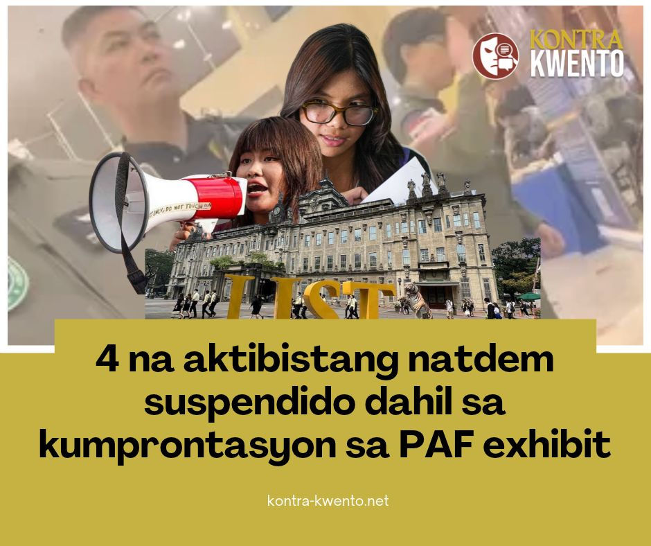 4 na aktibistang NatDem suspendido dahil sa kumprontasyon sa PAF exhibit
