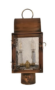 New concord post lamp, solid copper handcraft by hutton.