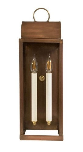 Thumbnail: Tall Sea Bird Clear Glass Wall Lamp, Solid copper, Antique copper finish.