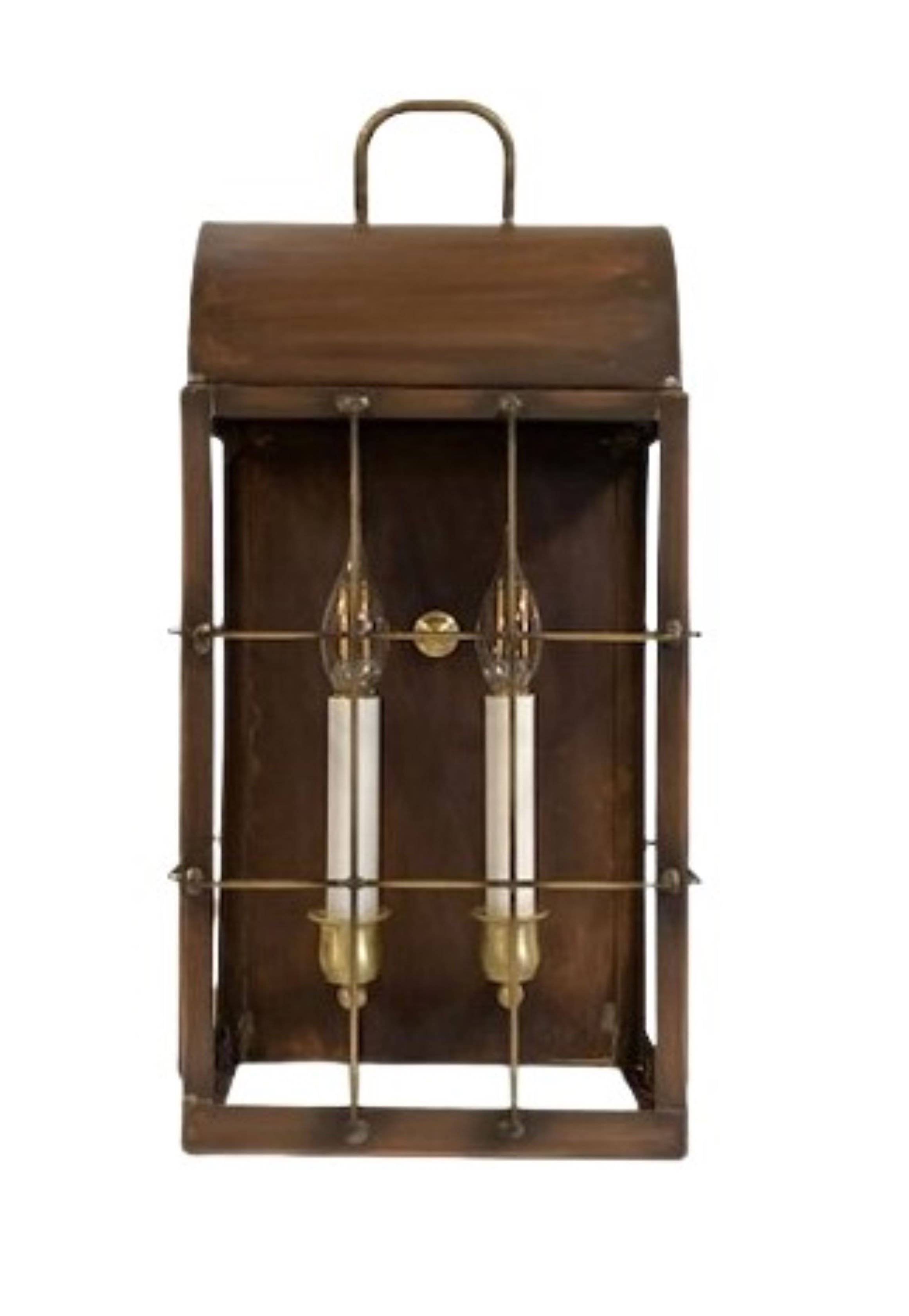 Solid Copper Wall Lamp, Lexington Clear Glass with Bar, Handmade in USA.