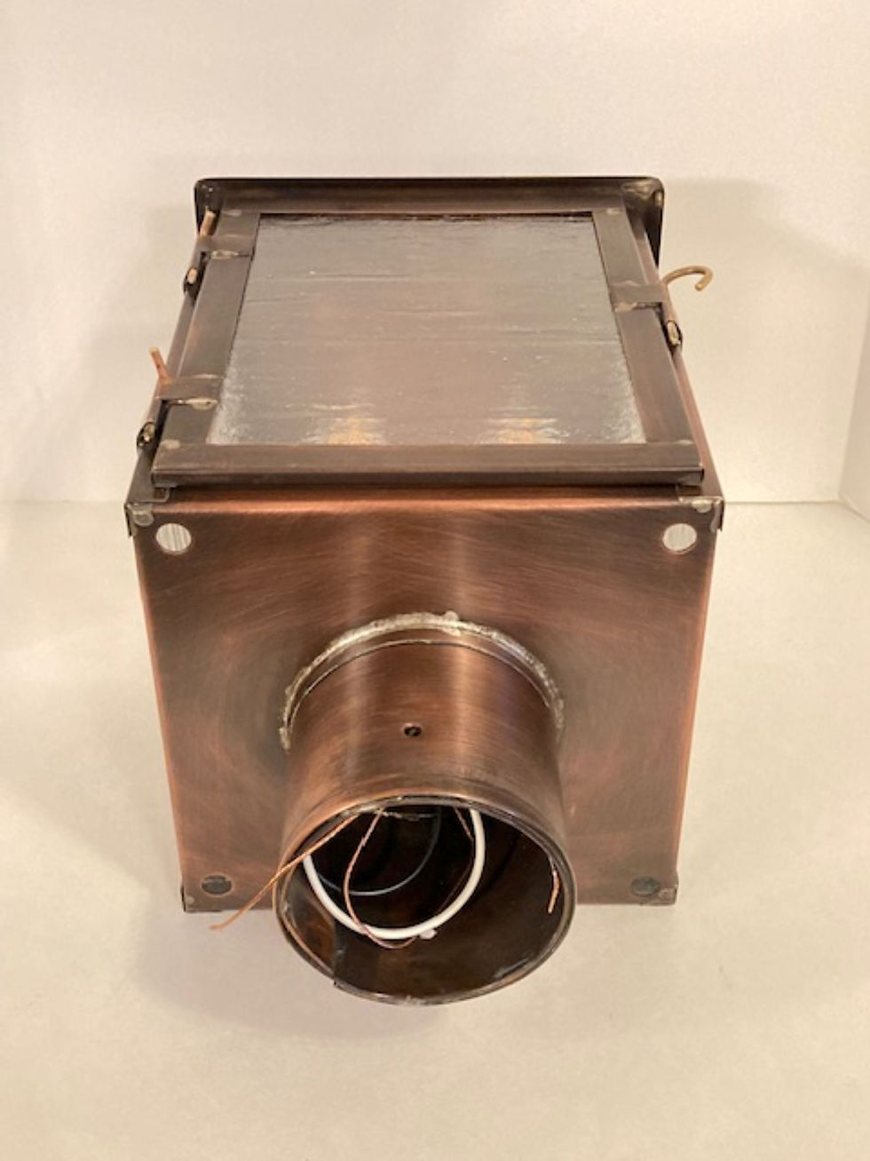 Thumbnail: Plateau post lamp four lights, Solid copper, Handmade in the USA.