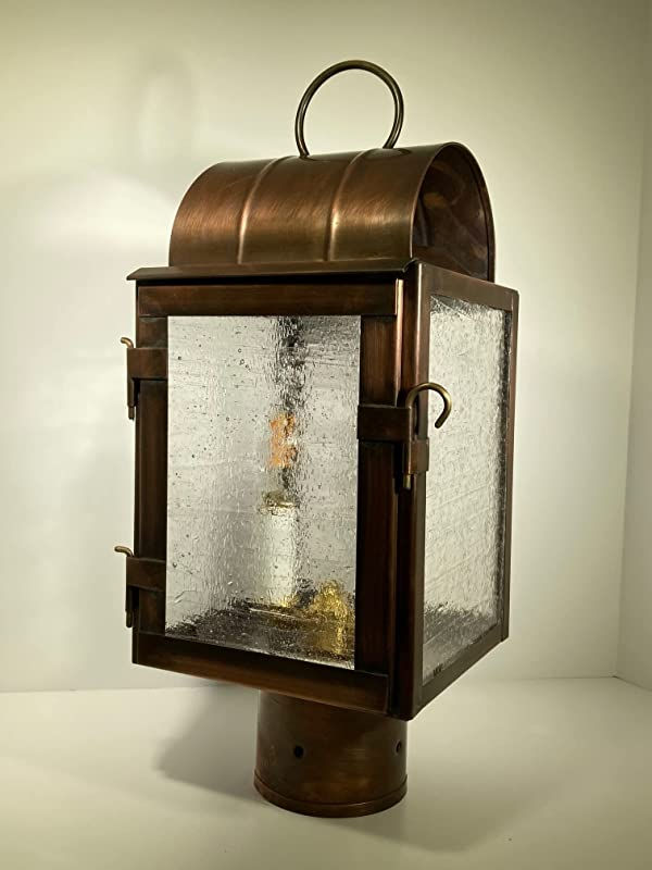 Thumbnail: Small 1860 concord post lantern, solid copper post lamp, Made in the USA.