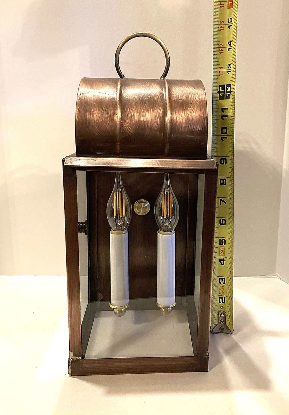 Thumbnail: 1860 Dusk to dawn switched copper wall lamp.