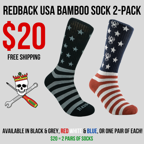 REDBACK USA Bamboo Sock 2Pack JDTCo.