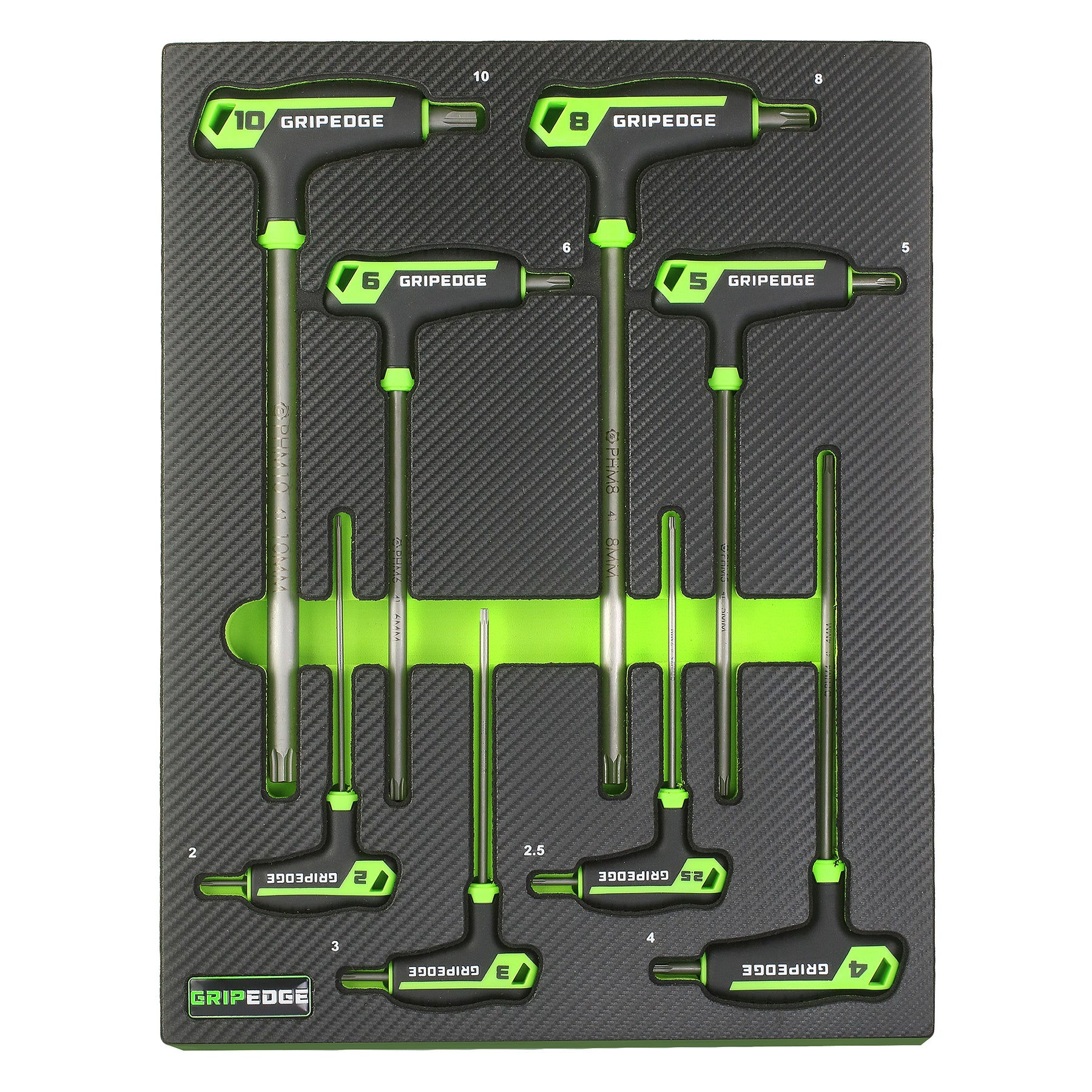 Gripedge RPT Hex T-Handle Driver Set - 8Pc Metric