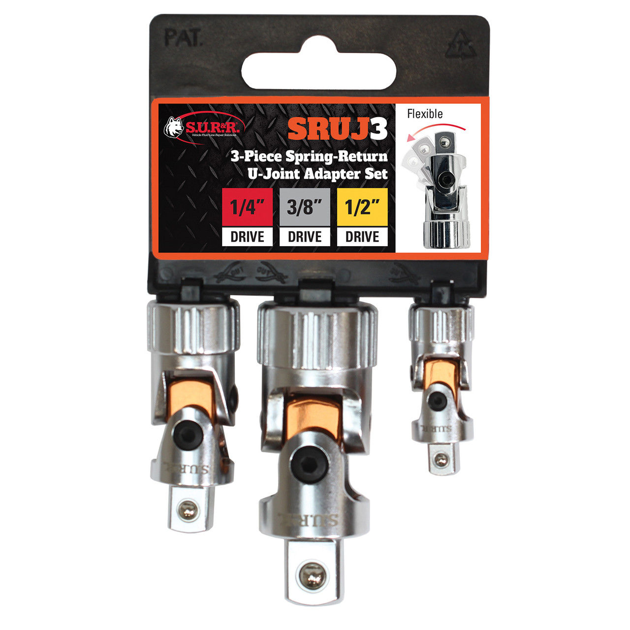 S.U.R & .R 3 Piece Spring-Return U-Joint Adapter Set