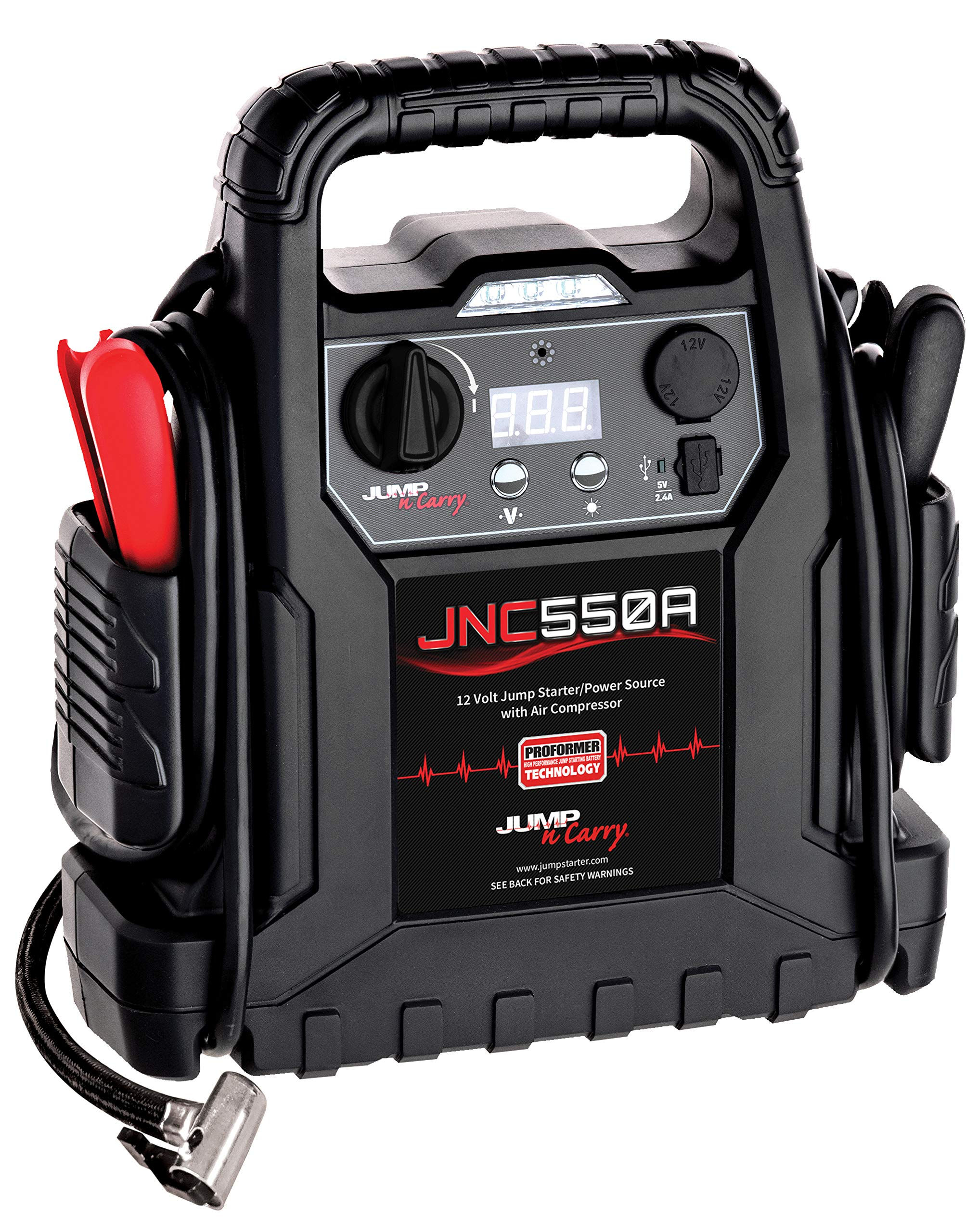 K & K JUMPSTART JNC550A 1100 Peak Amp Jump Starter with Air Compressor