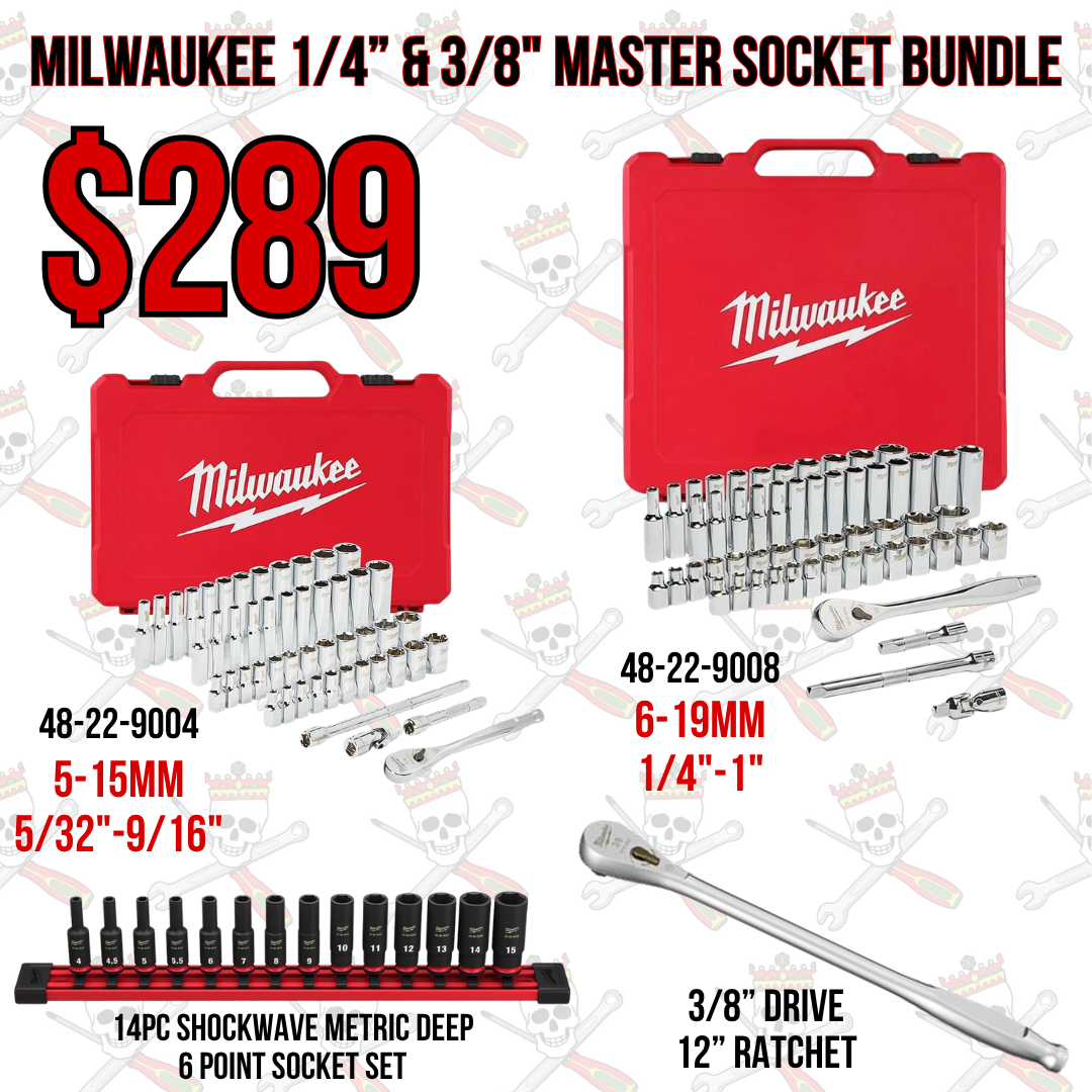 Milwaukee 1/4” & 3/8" Master Socket Bundle