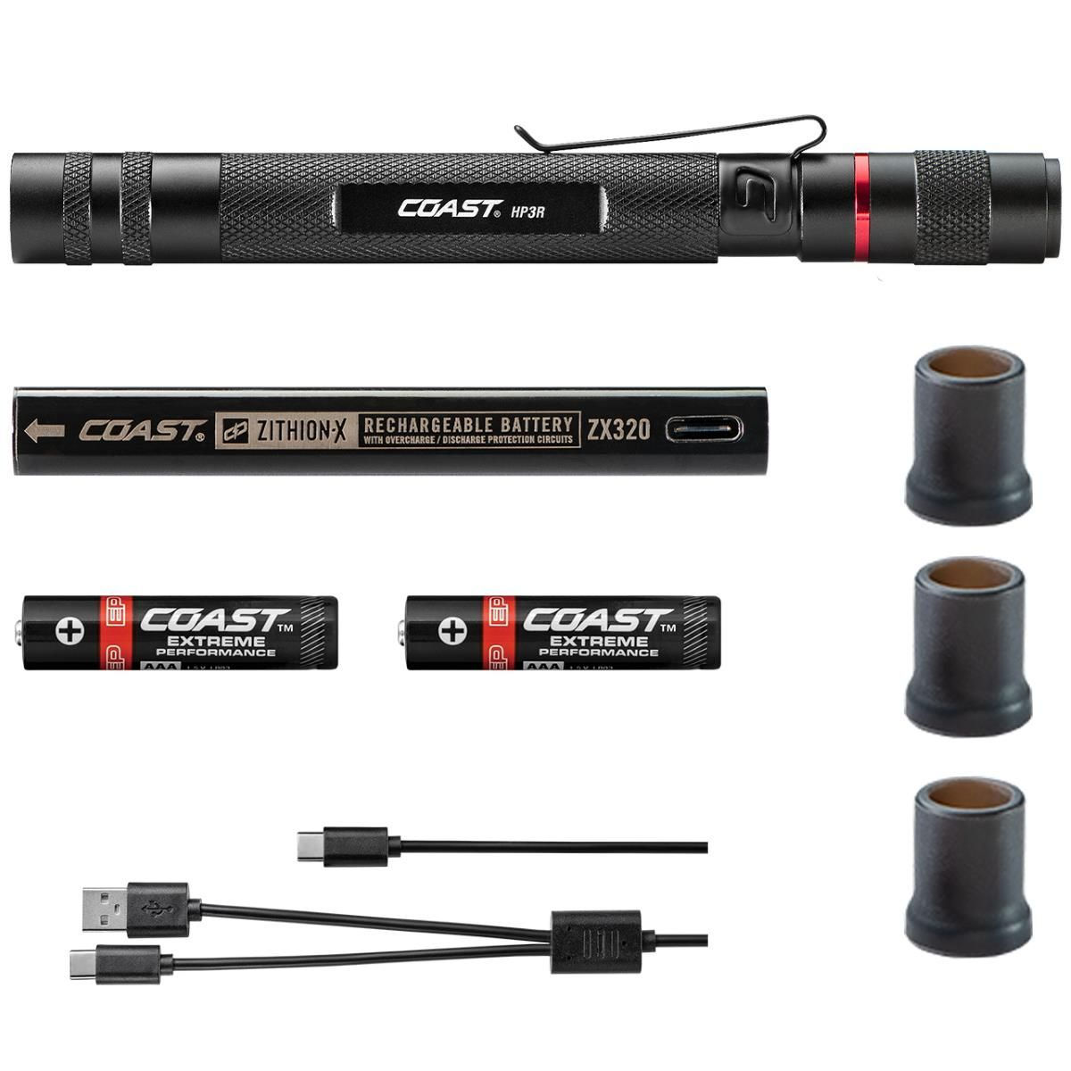 COAST HP3R 500 Lumen Rechargeable Penlight with Twist Focus