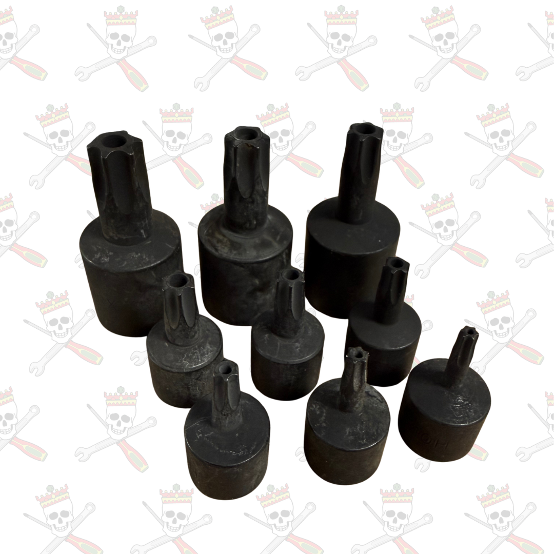 9pc Tamper Proof Torx Bit Set 1/4"-3/8" Drive
