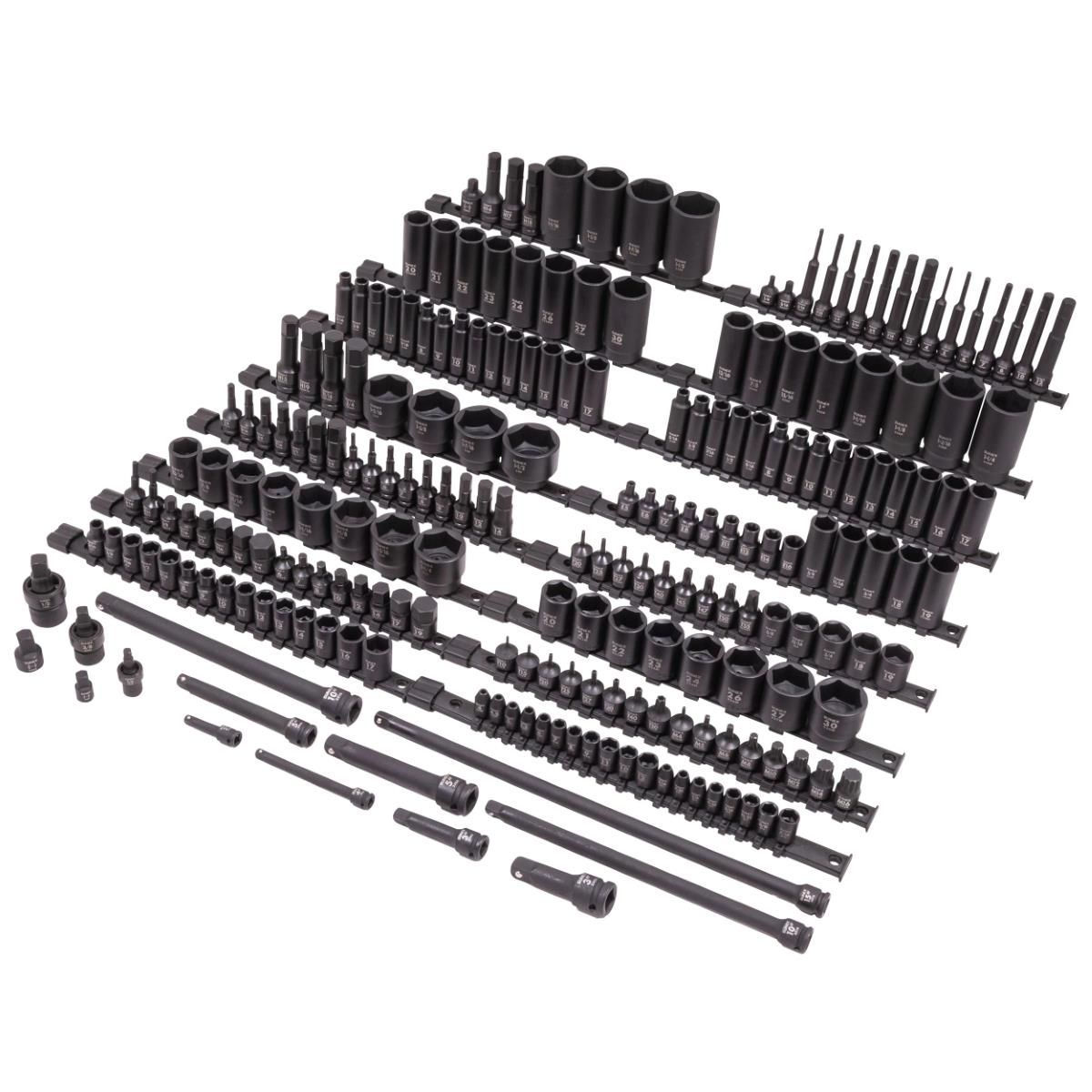 SUNEX 222 Piece Mixed Drive Master Impact Socket Set