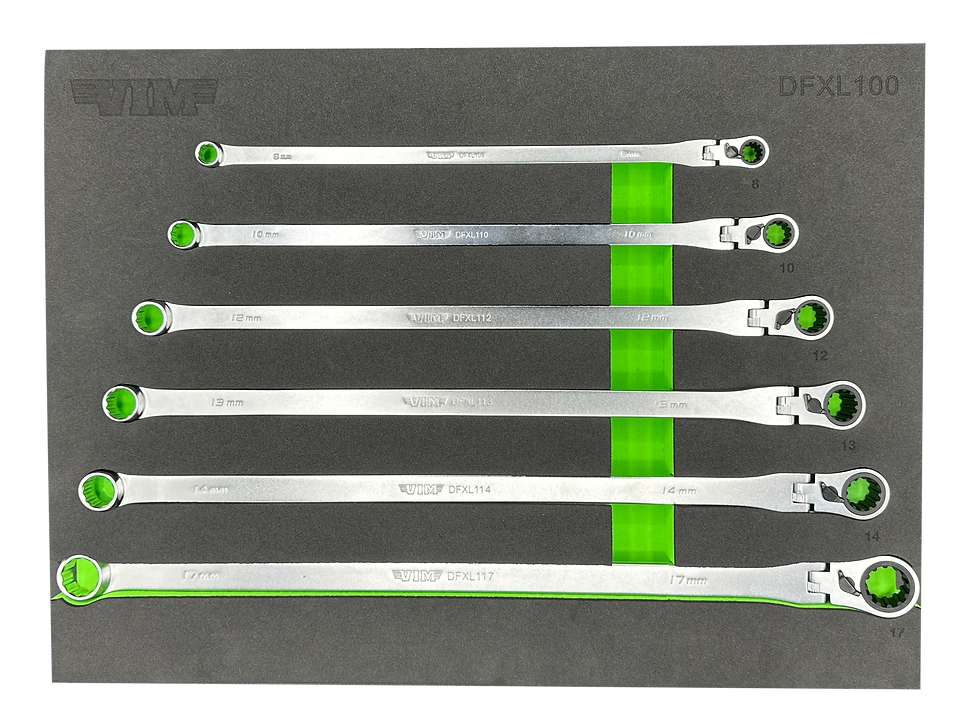 VIM 6 PC. DEEP SPLINE RATCHETING FLEX HEAD XL WRENCH SET JDTCo.