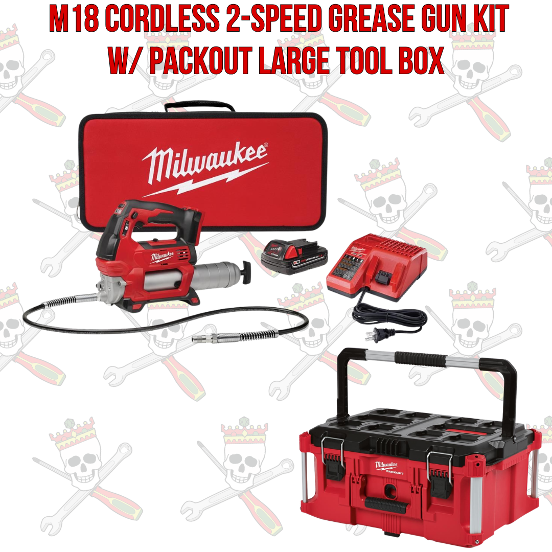 M18 Cordless 2-Speed Grease Gun Kit w/ Packout Large Tool Box