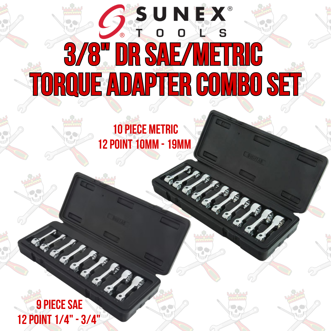 Sunex 3/8" Dr SAE/Metric  Torque Adapter Combo Set