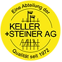 Logo Keller und Steiner AG, seit 1972, rund auf gelbem Grund