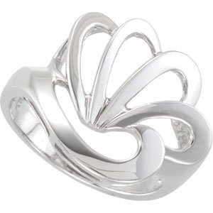 14K White Freeform Ring 